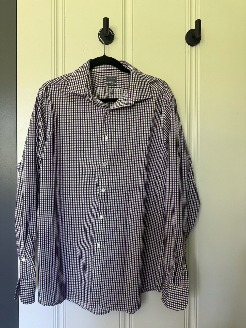 Arrow Classic Men's Purple Check Button-Down Shirt